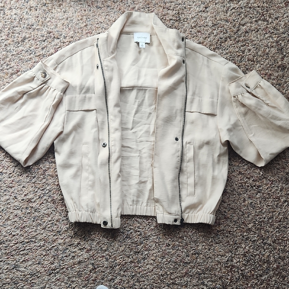 Nine West Beige Bomber Jacket - Picture 3 of 5